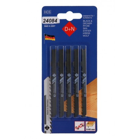 Plátky do přímočaré pily HCS B&D 75/1.3mm 5ks 12340