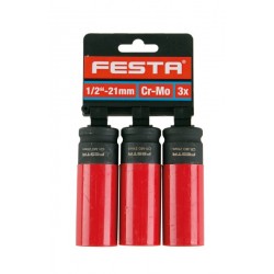 Hlavice na kola FESTA CrMo 1/2" 21mm 3x(D)