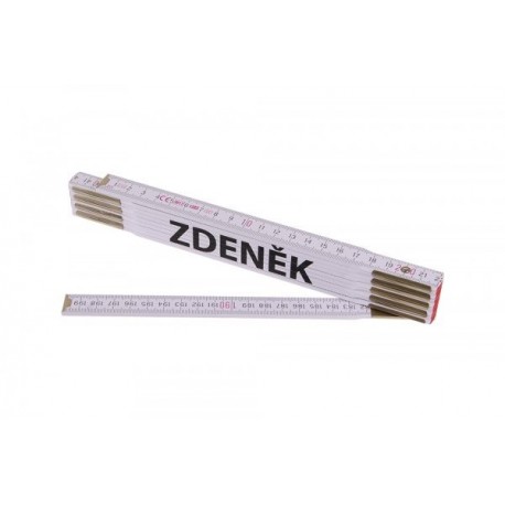 Metr skládací 2m ZDENĚK (PROFI,bílý,dřevo)