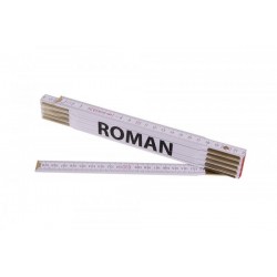 Metr skládací 2m ROMAN (PROFI,bílý,dřevo)