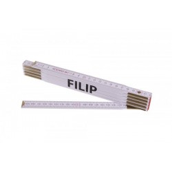 Metr skládací 2m FILIP (PROFI,bílý,dřevo)