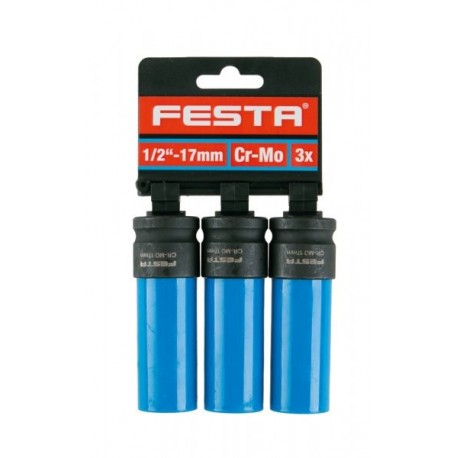 Hlavice na kola FESTA CrMo 1/2" 17mm 3ks(D)
