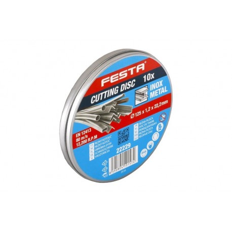 Kotouč řezný FESTA na kov 125x1.2x22.2mm plechový box 10ks